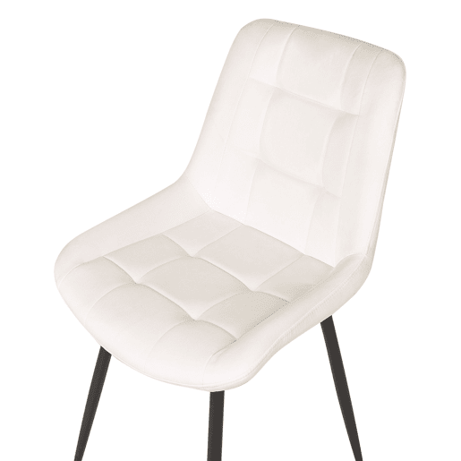 Conjunto de 2 cadeiras de jantar MELROSE Veludo Branco creme