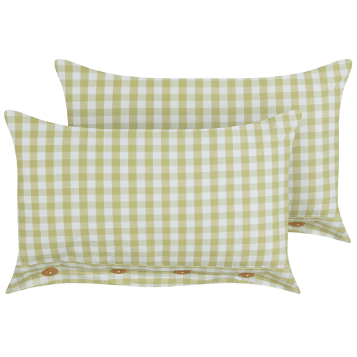 Conjunto de 2 almofadas decorativas TALYA 40 x 60 cm Verde-oliva Quadriculado