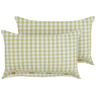 Conjunto de 2 almofadas decorativas TALYA 40 x 60 cm Verde-oliva Quadriculado