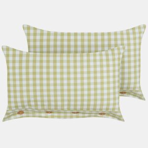 Conjunto de 2 almofadas decorativas TALYA 40 x 60 cm Verde-oliva Quadriculado