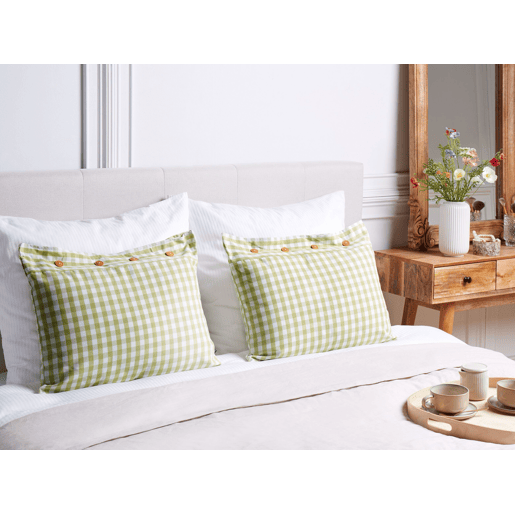 Conjunto de 2 almofadas decorativas TALYA 40 x 60 cm Verde-oliva Quadriculado