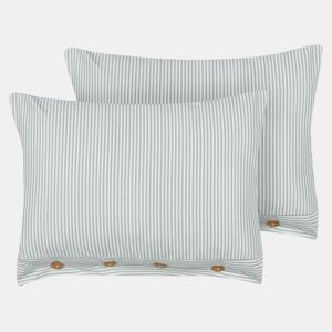 Conjunto de 2 almofadas decorativas SEBRINE 40 x 60 cm Verde menta Às riscas