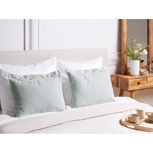 Conjunto de 2 almofadas decorativas SEBRINE 40 x 60 cm Verde menta Às riscas