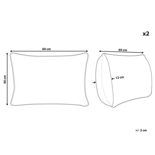 Conjunto de 2 almofadas decorativas SEBRINE 40 x 60 cm Verde menta Às riscas