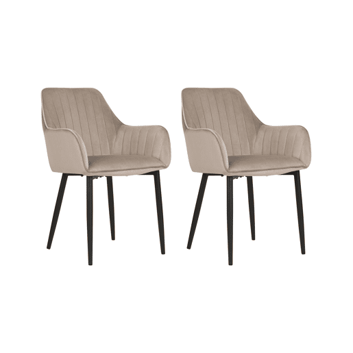 Conjunto de 2 cadeiras de jantar WELLSTON Veludo Taupe