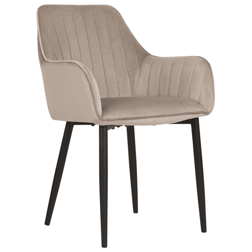 Conjunto de 2 cadeiras de jantar WELLSTON Veludo Taupe