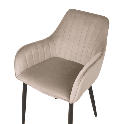 Conjunto de 2 cadeiras de jantar WELLSTON Veludo Taupe