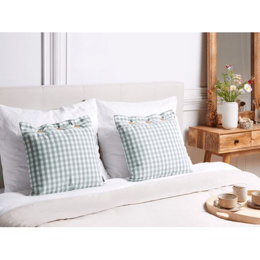 Conjunto de 2 almofadas decorativas TALYA 45 x 45 cm Verde menta Quadriculado
