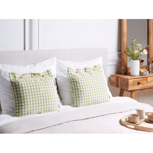 Conjunto de 2 almofadas decorativas TALYA 45 x 45 cm Verde-oliva Quadriculado