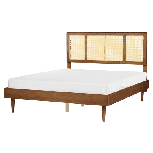 Cama Rattan AURAY 160 x 200 cm Castanho