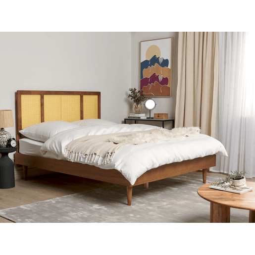 Cama Rattan AURAY 160 x 200 cm Castanho