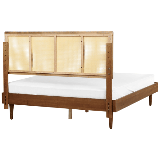 Cama Rattan AURAY 160 x 200 cm Castanho