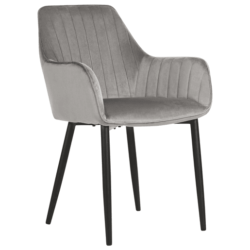 Conjunto de 2 cadeiras de jantar WELLSTON Veludo Cinzento escuro