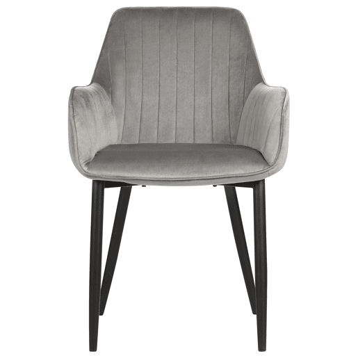 Conjunto de 2 cadeiras de jantar WELLSTON Veludo Cinzento escuro