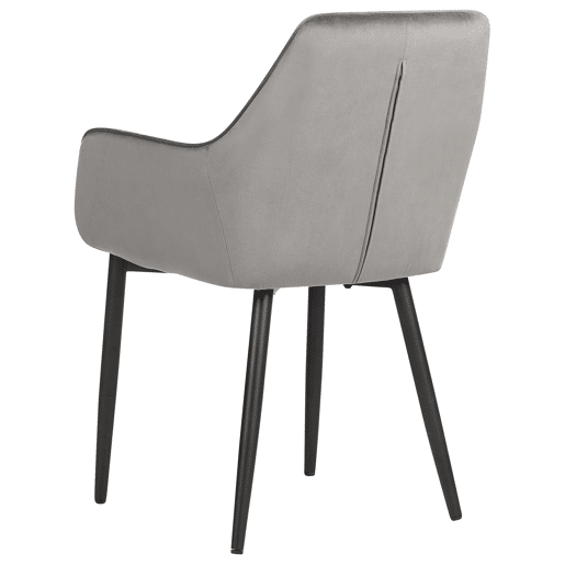 Conjunto de 2 cadeiras de jantar WELLSTON Veludo Cinzento escuro