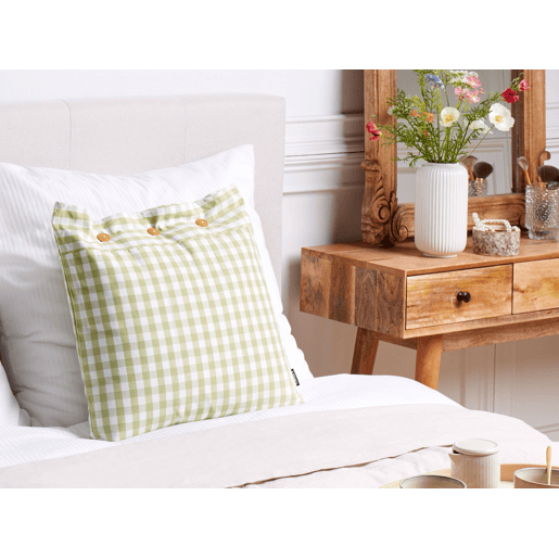 Almofada decorativa TALYA 45 x 45 cm Verde-oliva Quadriculado