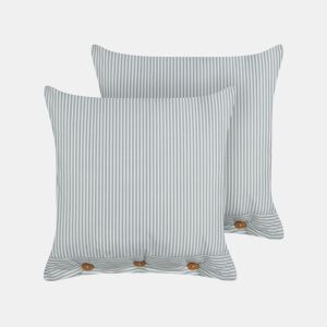 Conjunto de 2 almofadas decorativas SEBRINE 45 x 45 cm Verde menta Às riscas