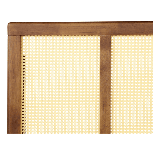 Cama com LED Rattan AURAY 160 x 200 cm Castanho