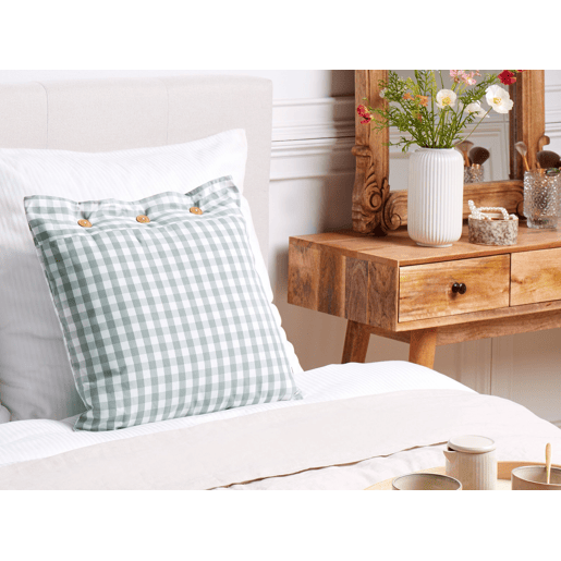 Almofada decorativa TALYA 45 x 45 cm Verde menta Quadriculado