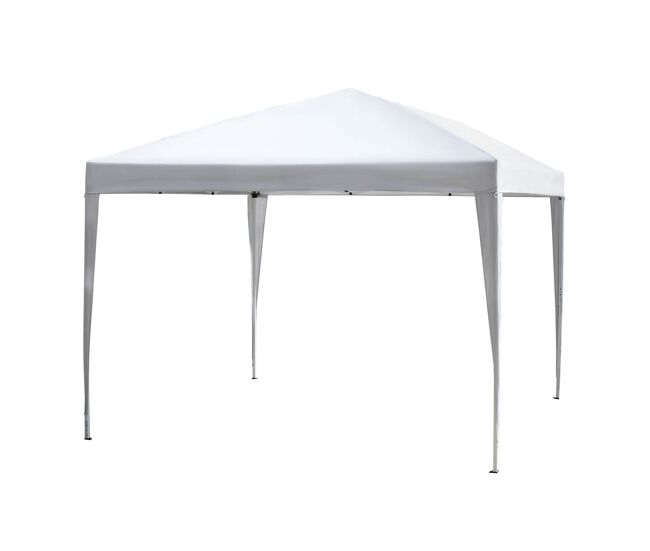 Outsunny carpa plegable gazebo 3x3 m cenador plegable con altura ajustable en 3 niveles toldo anti-uv y bolsa de transporte para camping fiestas blanco