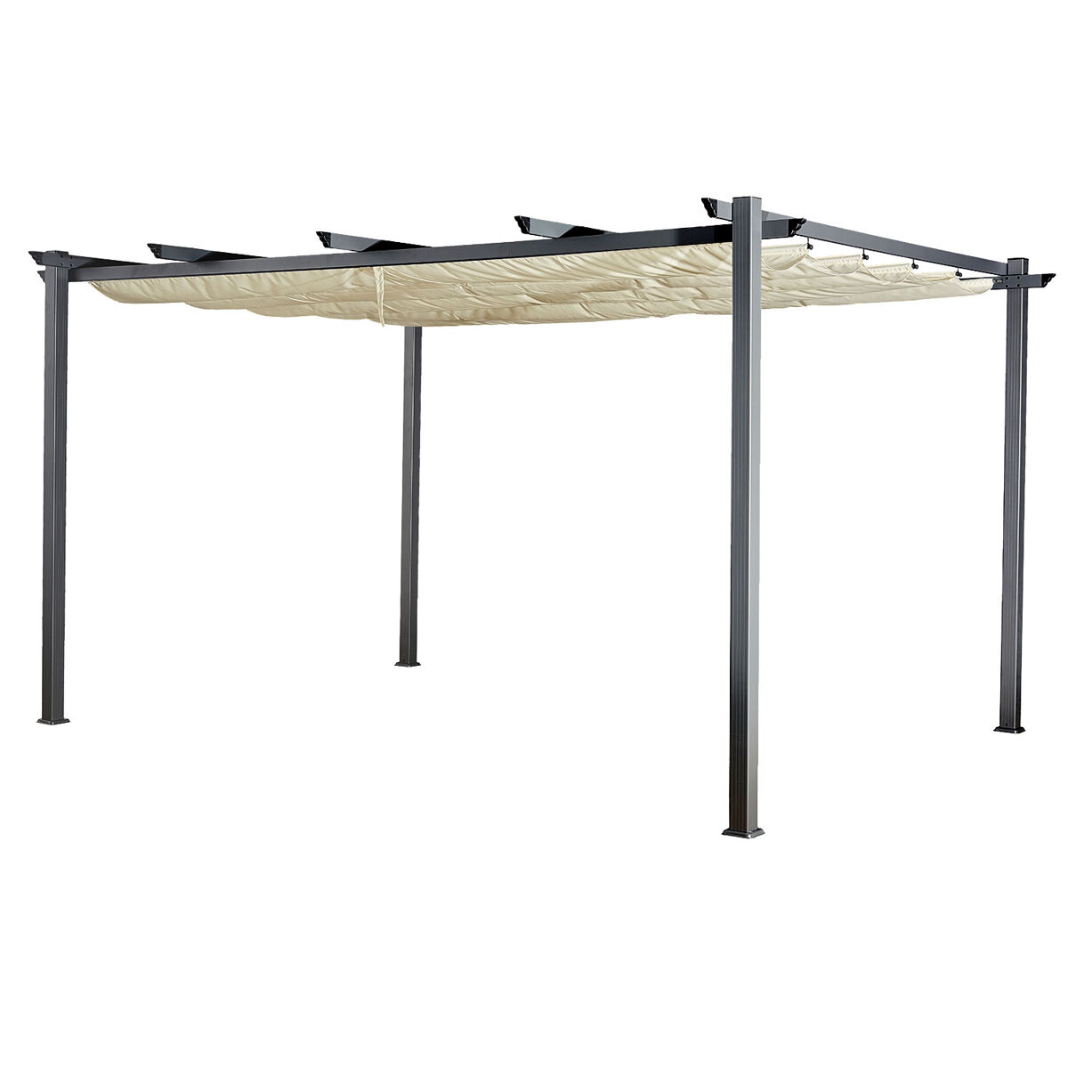 Pérgola independiente 3 × 4m cassis beige - estructura de aluminio
