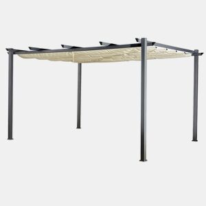 Pérgola independiente 3 × 4m CASSIS beige - estructura de aluminio
