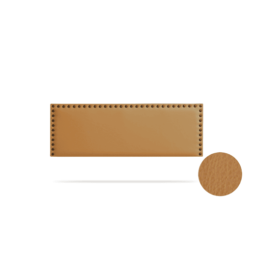 Cabeceira Estofada MODENA Pele Sintética 220x55x8 cm - Castanho Claro - Moonia