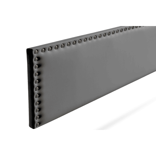 Cabeceira Estofada MODENA Pele Sintética 210x55x8 cm - CINZA ESCURO - Moonia