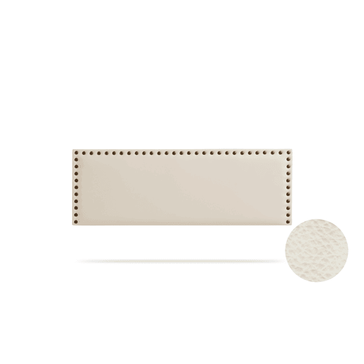 Cabeceira Estofada MODENA Pele Sintética 220x55x8 cm - Branco escuro - Moonia