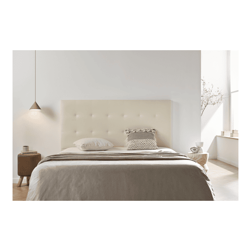 Cabeceira Estofada ASTORIA Pele Sintética 220x120x8 cm - Branco escuro - Moonia
