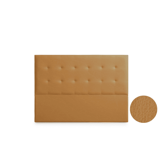 Cabeceira Estofada ASTORIA Pele Sintética 160x120x8 cm - Castanho Claro - Moonia