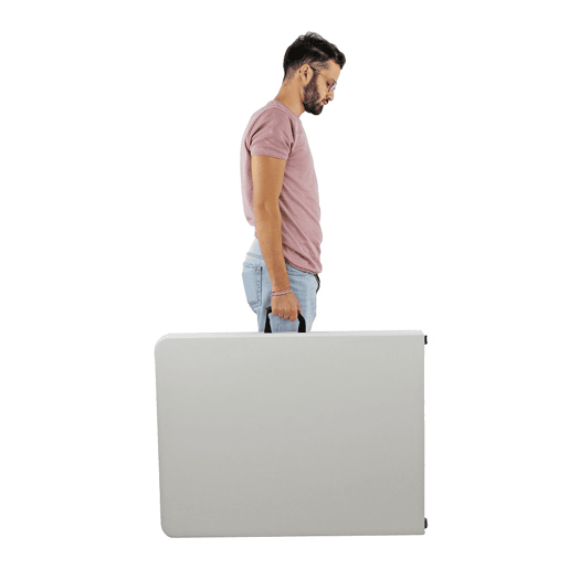 Mesa dobrável lisa branca 180x70x74 cm com estrutura em ferro para restauração ou jardim Mesa dobrável lisa branca 180x70x74 cm com estrutura em ferro para restauração ou jardim
