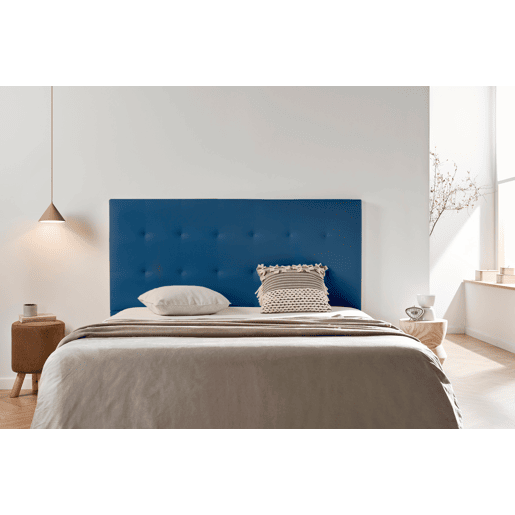 Cabeceira Estofada ASTORIA Pele Sintética 160x120x8 cm - AZUL ESCURO - Moonia