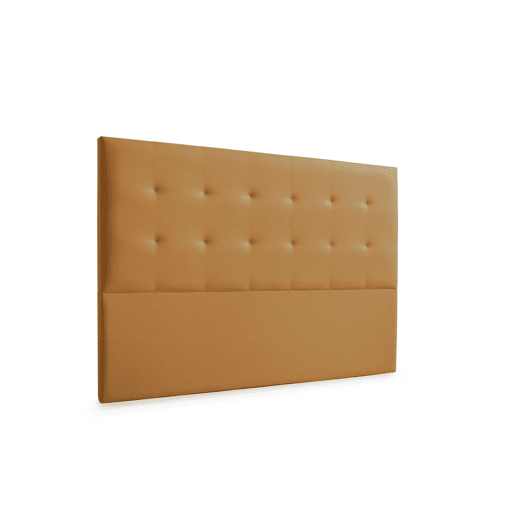 Cabeceira Estofada ASTORIA Pele Sintética 100x120x8 cm - Castanho Claro - Moonia