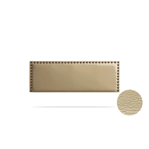 Cabeceira Estofada MODENA Pele Sintética 190x55x8 cm - Dourado - Moonia