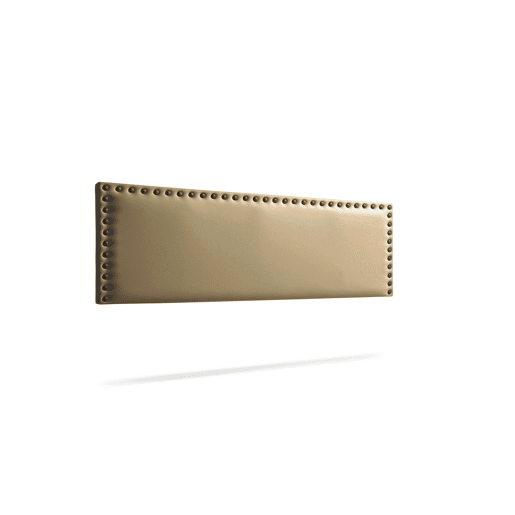 Cabeceira Estofada MODENA Pele Sintética 220x55x8 cm - Dourado - Moonia