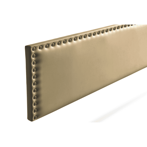 Cabeceira Estofada MODENA Pele Sintética 220x55x8 cm - Dourado - Moonia