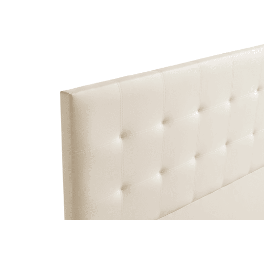 Cabeceira Estofada ASTORIA Pele Sintética 115x120x8 cm - Branco escuro - Moonia