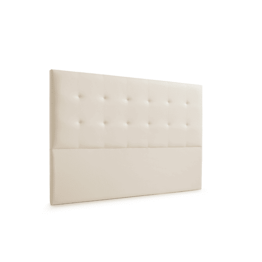 Cabeceira Estofada ASTORIA Pele Sintética 115x120x8 cm - Branco escuro - Moonia