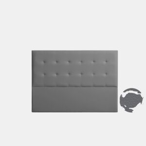 Cabeceira Estofada ASTORIA Pele Sintética 100x120x8 cm - CINZA ESCURO - Moonia