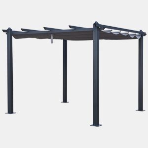 Pérgola independiente 3 × 3m CASSIS gris - estructura de aluminio