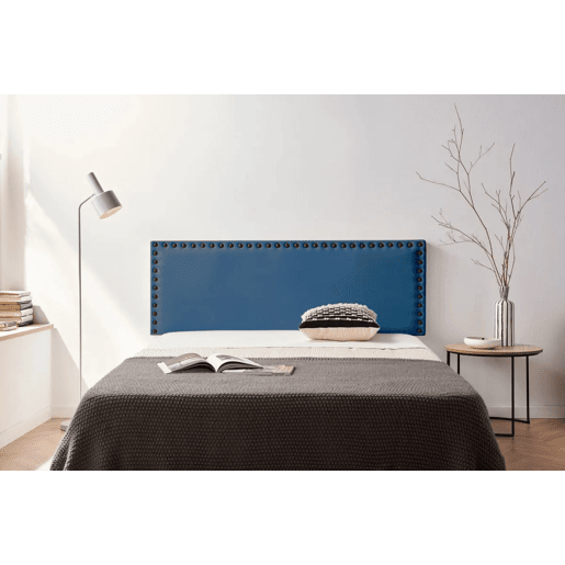 Cabeceira Estofada MODENA Pele Sintética 190x55x8 cm - AZUL ESCURO - Moonia