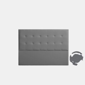 Cabeceira Estofada ASTORIA Pele Sintética 115x120x8 cm - CINZA ESCURO - Moonia