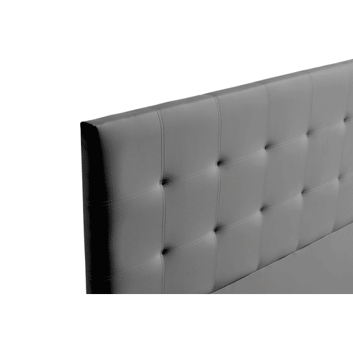 Cabeceira Estofada ASTORIA Pele Sintética 115x120x8 cm - CINZA ESCURO - Moonia