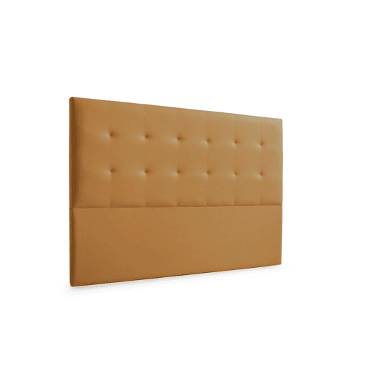 Cabeceira Estofada ASTORIA Pele Sintética 130x120x8 cm - Castanho Claro - Moonia
