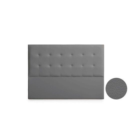 Cabeceira Estofada ASTORIA Pele Sintética 170x120x8 cm - CINZA ESCURO - Moonia