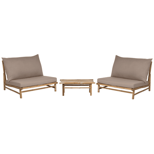 Conjunto de jardim com mesa 2 lugares TODI Madeira de bambu Taupe