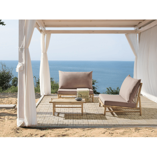 Conjunto de jardim com mesa 2 lugares TODI Madeira de bambu Taupe