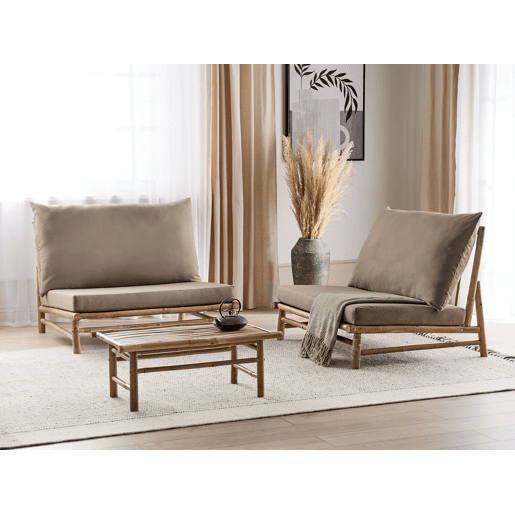 Conjunto de jardim com mesa 2 lugares TODI Madeira de bambu Taupe
