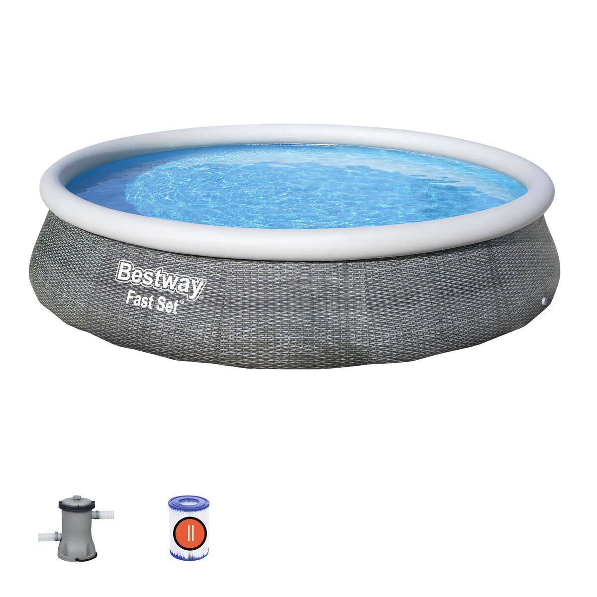 Piscina hinchable bestway 396 x 84 cm gris 7340 l